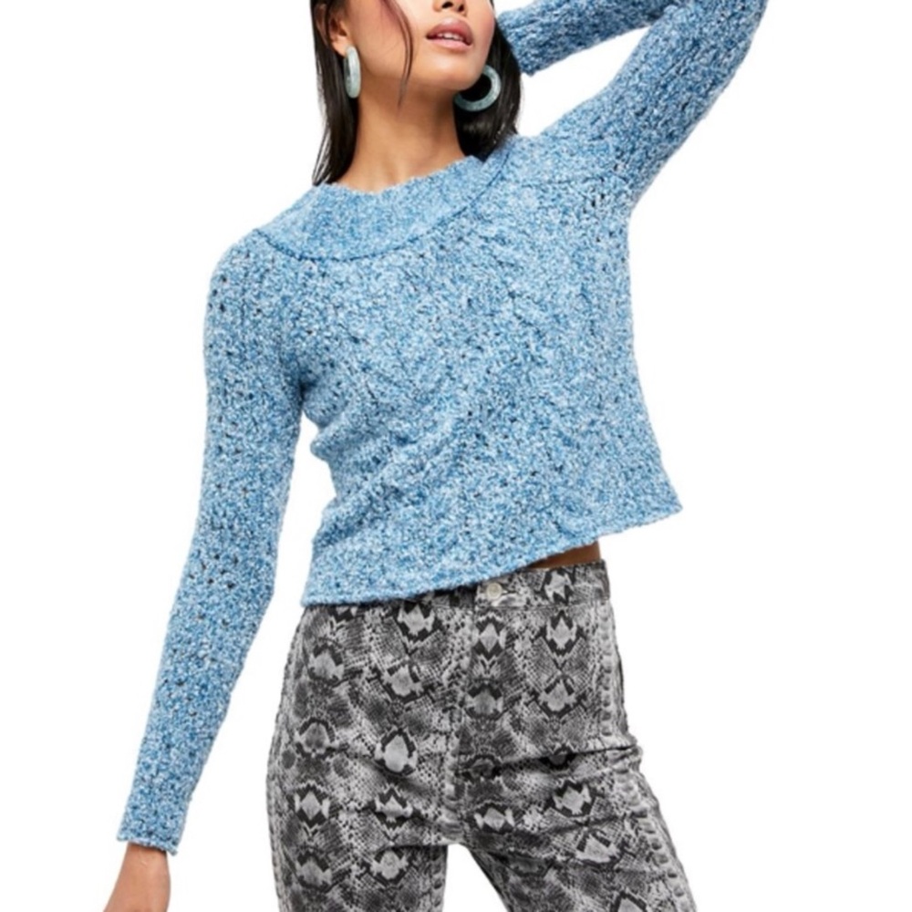 NWT Free People Avalon Cropped Knit Pullover Sweater - Size XS